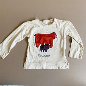 Zara baby bear long sleeve shirt 9-12 mo